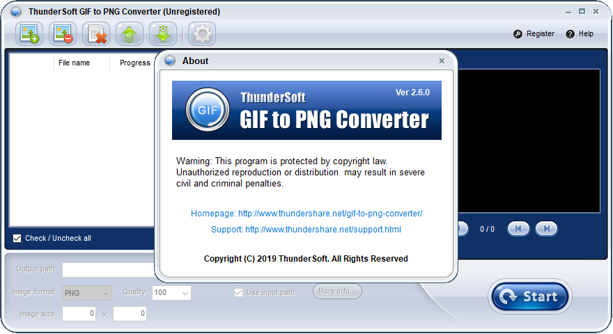 ThunderSoft GIF to PNG Converter бесплатно